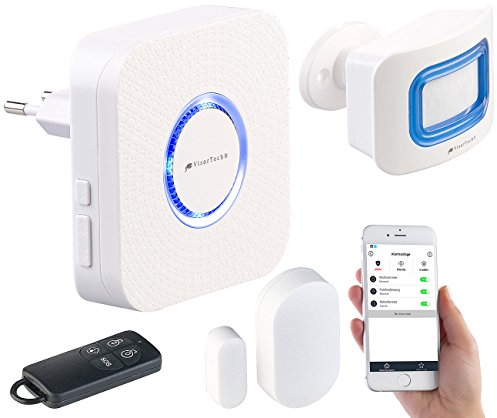 VisorTech Alarmanlagen-System: 4-teilige WLAN-Alarmanlage, Alexa-kompatibel (Versandrückläufer) (Alarmanlage mit Fenster-Alarm, Alarm-Anlagen, kabellos, Türalarm)