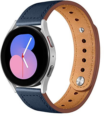 20 mm Uhrenarmbänder kompatibel mit Samsung Galaxy Watch 7/6/5/4 Armband 40mm 44mm 42mm 46mm 43mm 47mm/Galaxy Watch 5 Pro 45 mm, Sportlederbänder Schnellverschluss-Lederarmbänder
