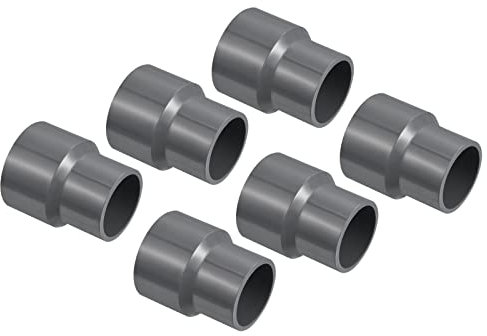 PATIKIL PVC Réducteur Tuyau Raccord 40x32mm, 6 Paquet Droit Couplage Adaptateur Connecteur, Gris