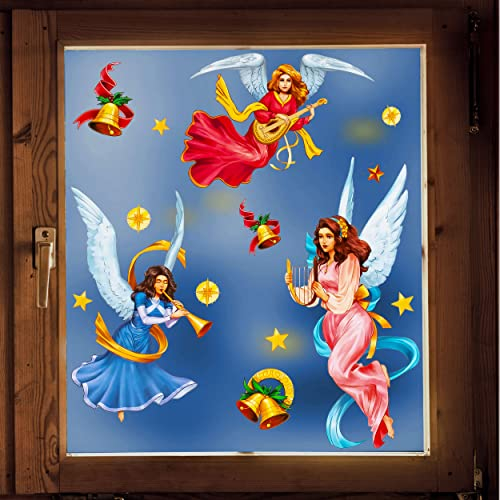 alles-meine.de GmbH Fensterbilder - Weihnachten Motive wählbar 14 TLG. Set - Engel - Weihnachtsmotive/Weihnachtsengel - statisch haftend - selbstklebend + wiederverwendbar ..
