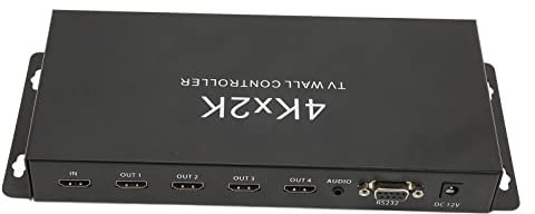 Asixxsix Video Wall Controller,2x1 1x3 3x1 1x4 4x1 4K TV Wall Controller Videoprozessor mit RS232 Steuerunterstützung 3840x2160@30Hz HDMI -Eingangs -TV -Wandprozessor für4 TV -Spleißanzeige