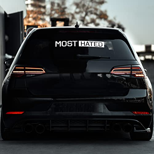 Auto Heckscheibenaufkleber Autoaufkleber Send Nudes Most Hated I Love Ass Tuningsticker (Most Hated 55cm Breite, Weis Glanz)