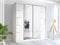 RAC3 Race to Road Modern Bedroom Sliding Wardrobe with LED Light - Ample Storage Space and Sleek Design comes in White/Grey/Black and Width 150cm/180cm/203cm (White, 203cm)