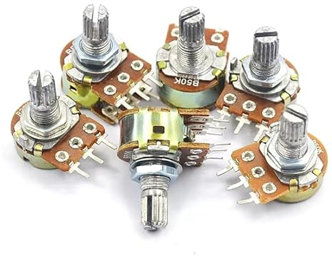 5pcs 20% WH148 3/6 Pin Linear Potentiometer L15mm -Welle Mit Nüssen Und Unterlegscheiben,B500K 6Pin