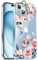 luolnh Compatible with iPhone 15 Case,for Women Girls,Shockproof Clear Floral Pattern Hard Back Cover for iPhone 15 6.1 2023 -Diagonal Pink Bloom