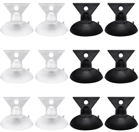 JTMKYO Lot de 12 ventouses en verre GU10 GZ10 pour retirer les ampoules (noir, transparent)