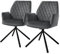 ML-Design Esszimmerstühle 2er Set Samt Anthrazit, Wohnzimmerstuhl mit Arm- und Rückenlehne, Drehstuhl Auto-Position, Polsterstuhl mit Metallbeine, Ergonomische Sessel drehbar, Küchenstuhl Loungesessel