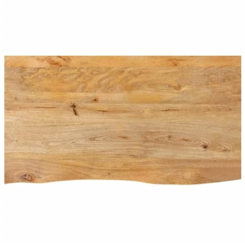vidaXL Tischplatte, Holzplatte mit Baumkante, Massivholzplatte für Esstisch Couchtisch, Ersatztischplatte, 100x60x2,5cm Massivholz Mango