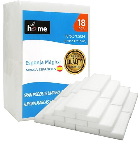 Borrador Mágico 18 uds – Esponja Mágica Reutilizable para Manchas Difíciles – Limpieza con Agua, Sin Químicos, Ideal para Paredes, Cocina y Zapatos