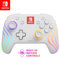 PDP Afterglow Wave Wireless Pro Controller with Full Motion for Nintendo Switch, Nintendo Switch - OLED Model, 8 RGB LED Lighting Zones, 30 Foot Range, 20 Hour Rechargeable Battery White