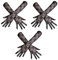 FUIPVGI 3 Paar Lange Spitzenhandschuhe, Lange Ellbogenlange Handschuhe, Florale Spitzenhandschuhe, Damen-Fantasie-Lange Ellenbogen-Opernhandärmel für Abendparty, Halloween-Party (Schwarz)