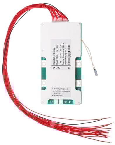 Bisda 13S BMS 48V Lithium PCB Schutzplatine mit Gleichgewichtslinie und NTC, Common Port, Gleicher Port, Zehn Schutzfunktionen, Batteriemanagementsystem für Lithium -Ionen -Batterien (13S 48V 100A)