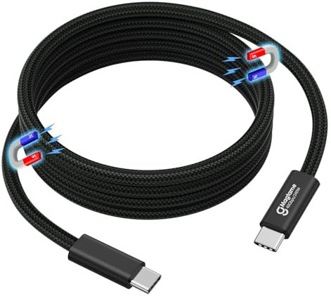 USB 4 Kabel 240W, 1M magnetisches USB C Kabel, Support Display 8K@60HZ, 4K@144HZ 40Gpbs Datenübertragung, USB C auf USB C Kabel für Phone 15Pro/15ProMax, für Mac_Books, USB C Hub Docking Station