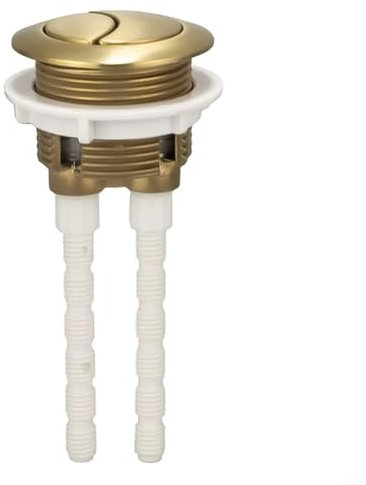 VRTYVEYBB Botón de descarga de inodoro de latón cepillado dorado de 38 mm, placa de empuje de ABS con cierre de cisterna de diseño moderno y elegante, potente descarga eficiente para inodoros