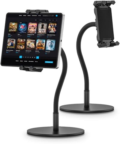 JUBORUI Soporte Tablet Mesa, Soporte iPad Mesa con Cuello de Cisne, 360 ° Giratorio Soporte para Tablet con iPad Pro Air Mini, 4.7-13.5 Table t