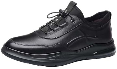 Generisch Zapatos de hombre mejor para primavera y, parte inferior plana, malla ligera y transpirable, sin cordones, cómodos, lisos, sencillos Características: zapatos de hombre de invierno, Negro ,