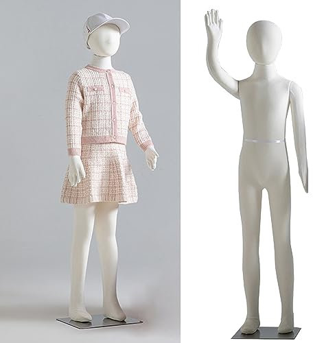 kleiderpuppe schneiderpuppe kind 1 2 3 4 5 6 7 8 9 10 11 12 13 14 Jahre alt Kinderschaufensterpuppe Ganzkörper zum Nähen, Flexibel ansteckbar Kinderkostüm mit biegsamen Beinen, Abnehmbarer Kopf und A