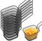 12 unidades de cestas para patatas fritas: cesta pequeña de acero inoxidable para patatas fritas, cesta para patatas fritas, aros de cebolla, nuggets de pollo – Negro
