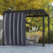 BTTO Rideaux d'extérieur imperméable, L180 X H213 cm avec Œillets en Haut et Onglet en Bas, Rideau Occultant Coupe-Vent Isolants Thermiques, Rideaux Exterieur pour pergola Balcon, Gris Foncé, 1 pièce