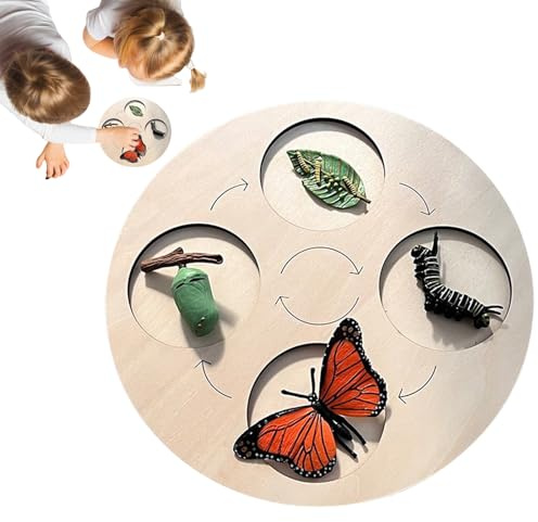 Zyklus-Set | Puzzle-Tablett Zyklus für Kinder, interaktives Lernspiel zur Erkundung der Metamorphose von Henne und Schmetterling für kleine Kinder