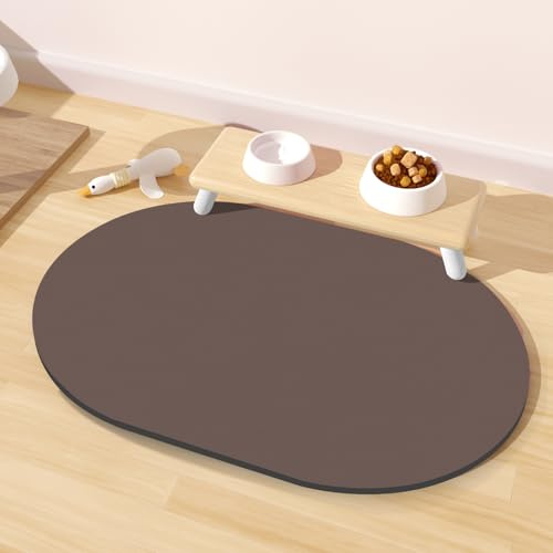 METEOROCK Absorbent Dog Feeding Mat, 51x30.5 cm Easy Clean Dog Bowl Mats Non Slip, Rubber Backing Cat Food Mats Wipe Clean, Fit with Living Room, Garden
