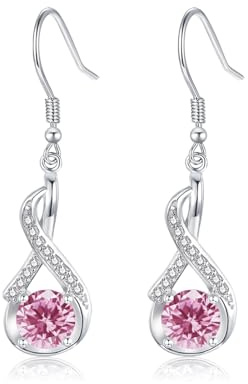 Loutade Ohrringe Silber 925, Leicht 925 Sterling Silber Infinity Ohrringe Hängend mit AAAAA Cubic Zirkonia, Hypoallergen Haken Ohrhänger Silber, Funkelnden Ohrhänger Geschenk für Frauen Damen
