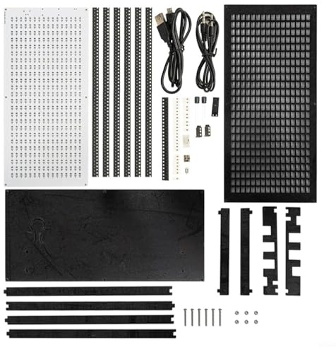 DIY 24 x 16 Dot LED Musik Spektrum Kit mit Rhythmus blinkenden Lichtern, einstellbare Helligkeit, fünf Display-Stile, Acryl PCB Montage für audiovisuelle Projekte (B)