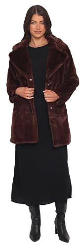 Meeka Faux Fur Jacket - Burgundy M