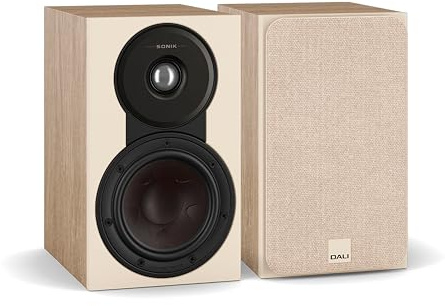 DALI SONIK 1 – Ultra-kompakter 2-Wege Regallautsprecher (Paar) mit 29 mm Gewebekalotte, 5¼″ Clarity Cone™ Holzfasermembran & SMC™ Technologie – Eiche Natur