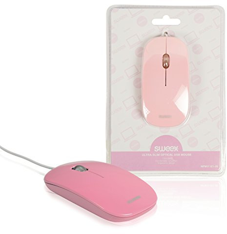 Sweex Ultra Slim USB 1000 dpi Optical Mouse - Pink