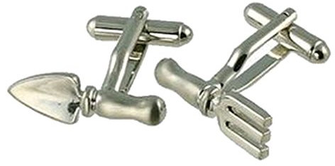 Cuff Links Garden Cufflinks~Trowel Fork Combination Set Mens Engraved Personalised Box