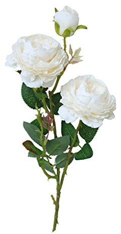TIREOW Blumenstrauß Romantische Hochzeit Bunte Künstliche Hochzeitsstrauß Rosen Seidenblumen Kunstblumen Blumen Brautstrauß der Braut (Weiß)