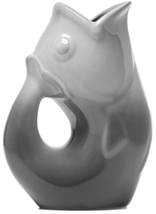GurglePot Ombre Grey Ceramic Beverage Jug 42 Ounce Gurgling Pitcher
