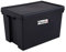 Plastix Heavy Duty Strong Recycled Plastic Storage Box With Lid - 62L 62 Litre - Black