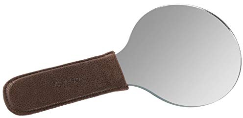Stetson Safety Glass Handspiegel - Mit Ledergriff - Silber - Robuster Spiegel - Made in Germany Silber One Size