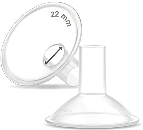 Maymom MyFit Crater Series 22 mm 2xTwo-Piece Small Breastshield Compatible with Medela Breast Pumps. Long Nipple Tunnel (44mm) Best for Elastic Nipples