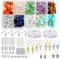 TaimeiMao 450 Stück DIY Schmuckset,10 Farben Edelsteine mit Loch,Naturform Perlen,Gemstone Chips Beads,Edelsteinperlen Naturform Perlen,Amethyst Rosenquarz Mondstein,Edelsteinperlen