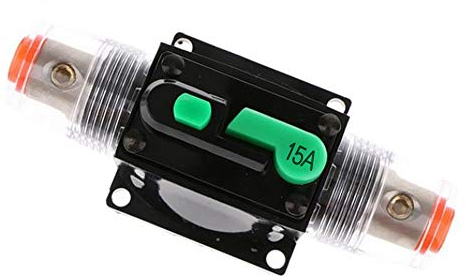 Auto Leistungsschalter,DC 12-48V Wasserdichter Inline Auto Leistungsschalter,Leistungsschutzschalter Auto,Manuellen Reset Schalter Car Audio Sicherung für Car Audio Solar Inverter Systemschutz(15A)