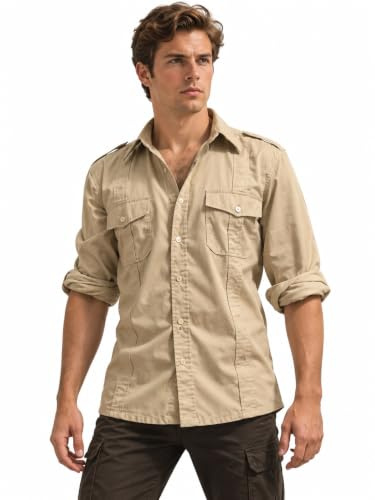 Indiana Jones Hemd Safari Outback Raiders Kostüm Khaki