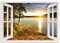 ARTland Wanddeko Wandbild Alu Verbundplatte für Innen & Outdoor Bild 100x70 cm Landschaften Fensterblick K2RH