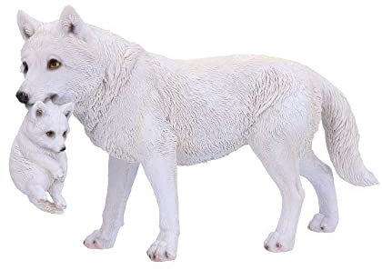 Nemesis Now Winter Bond Wölfe Figur, Weiß, 30 cm