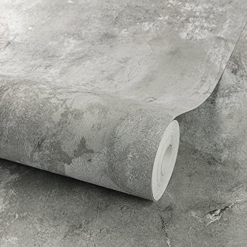 Grandeco Brandenburg Rustikale Industrie graue Beton-Strukturtapete