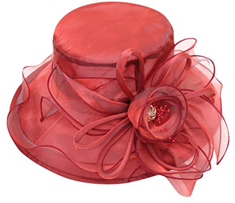 MKIUHNJ Strohhut Damen Tägliche Party-Damenmütze, Hochzeit, Fascinator, Brauttee, Baseballmützen Cap Rot Schwarz Kariert Herren