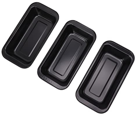 Brotbackform, 3er Pack Antihaft Kohlenstoffstahl Backform, Antihaft Laibform Brotformen für Selbstgebackenes Brot Formkasten Rechteckig Schwarz