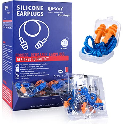 Dison 100Pairs Silicone Ear Plugs,32dB,Orange