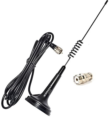 UAYESOK Portable Mag Mount CB Antenna (CB-13) PL259 & BNC Vehicle External CB Mobile Antenna 27mhz for Uniden Cobra Miland President Galaxy CB Radio HT Scanner