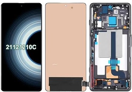 SHOWGOOD für Xiaomi Redmi K50 Gaming LCD Display Bildschirm Touchscreen Digitizer für Redmi K50 Game Edition LCD-Bildschirm mit Rahmen (Silber mit Rahmen)