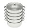 MINUS ONE 5 Etagen Dampfgarer Manti-Topf Mantowarka Dampfkocher Gardampftopf Edelstahl Glasdeckel Dampfgarer (Optional 26/28/30cm) (26cm)