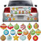 Whaline 54 Stück reflektierende Auto-Magnete für Weihnachten, sortierte Kugel-Ornamente, Magnete mit Linien, Weihnachtsthema, Automobil-Garage, Magnet-Aufkleber für Weihnachten, Winter, Urlaub,