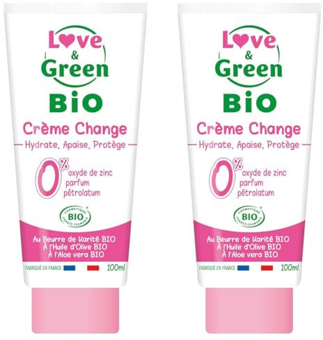 Love & Green - Crème change 100ml - Fabriqué en France (Lot de 2)